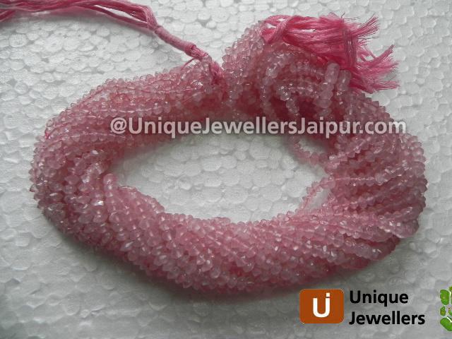 Rose Quartz Faceted Roundelle(Dyed) Beads